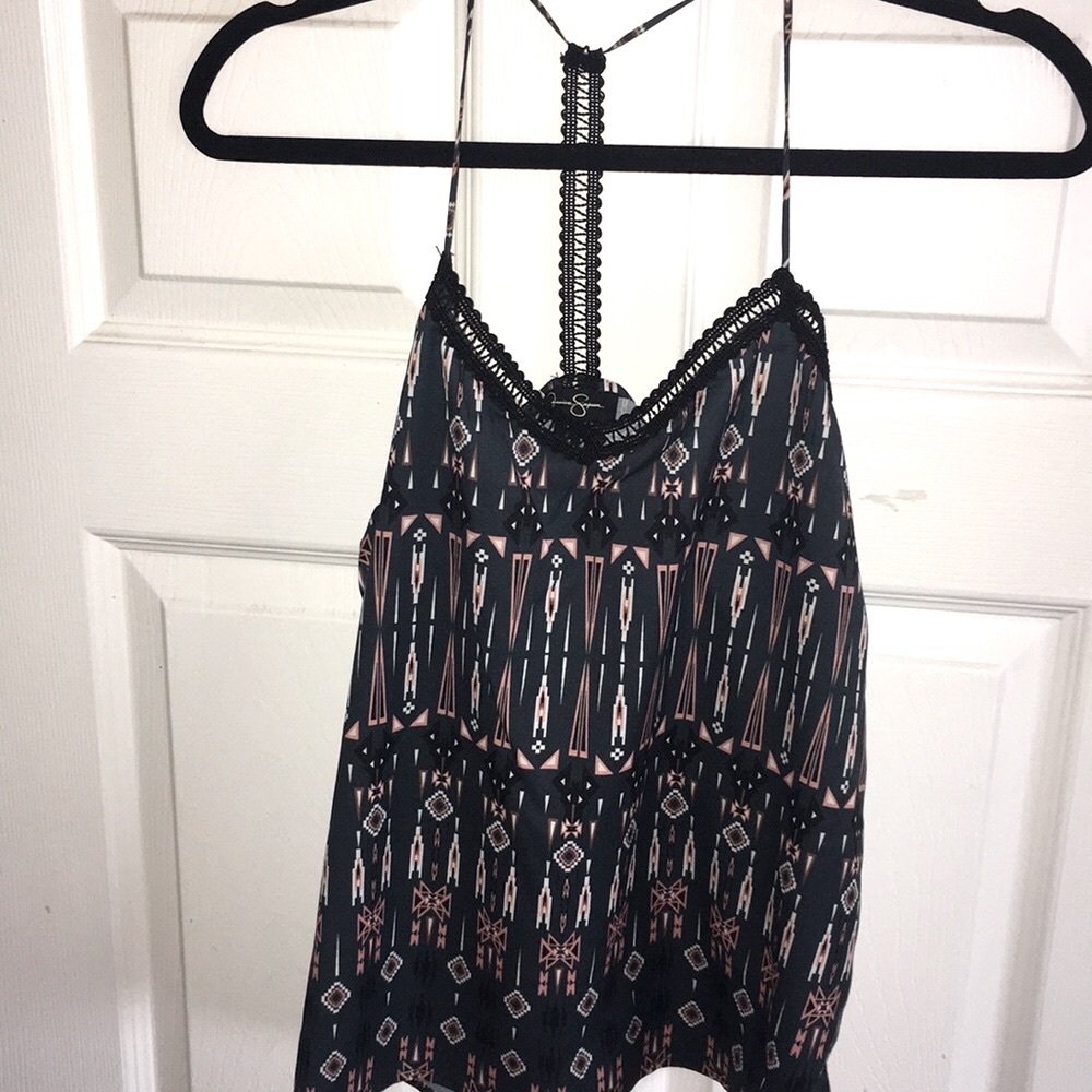 JESSICA SIMPSON juniors hester t-strap tank top